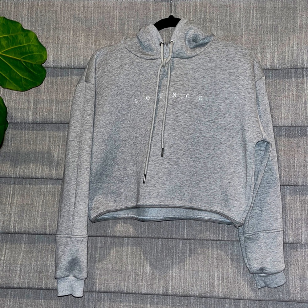 Cropped hooded sweatshirt in perfect condition worn once, easy to style.